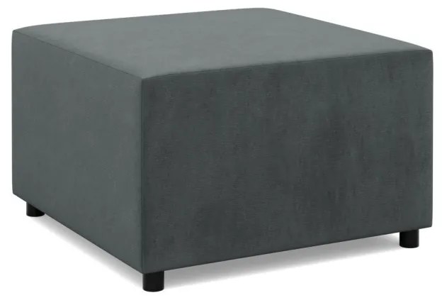 Zeus puff, bársony, 70x70, szürke