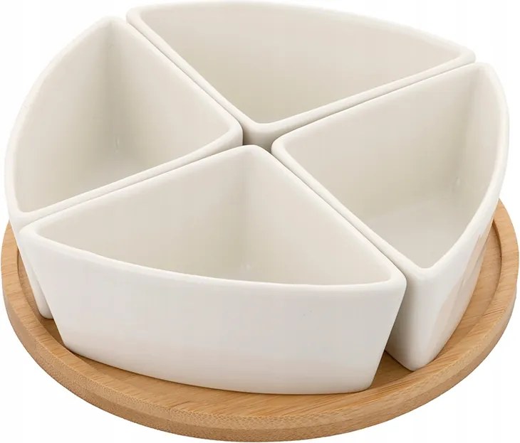 4 db-os salátástál szett bambusz alapon Tino Florina