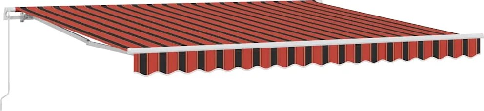 vidaXL Behúzható napellenző Narancs és Barna 400 × 300 cm