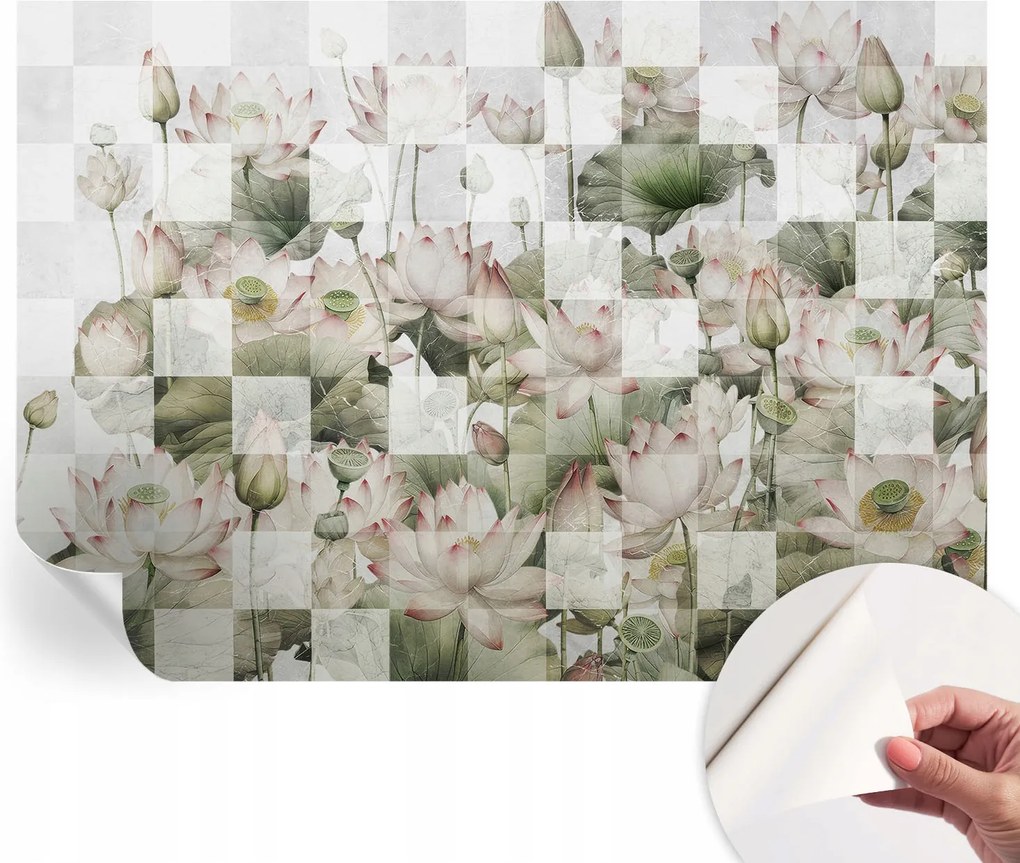Mosható öntapadós fotótapéta étkezőbe Lótusz minták 208x146 cm