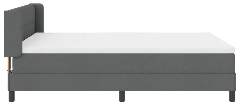 Boxspring Ágy Matrac Sötétszürkében, 140 x 200 cm Szövet