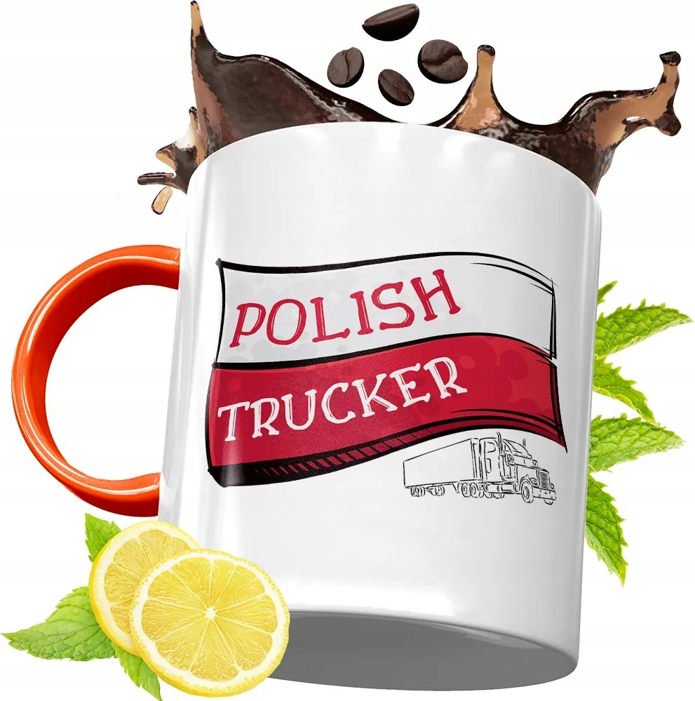 Narancssárga Bögre Kamionosoknak Ajándék fényképes nyomattal