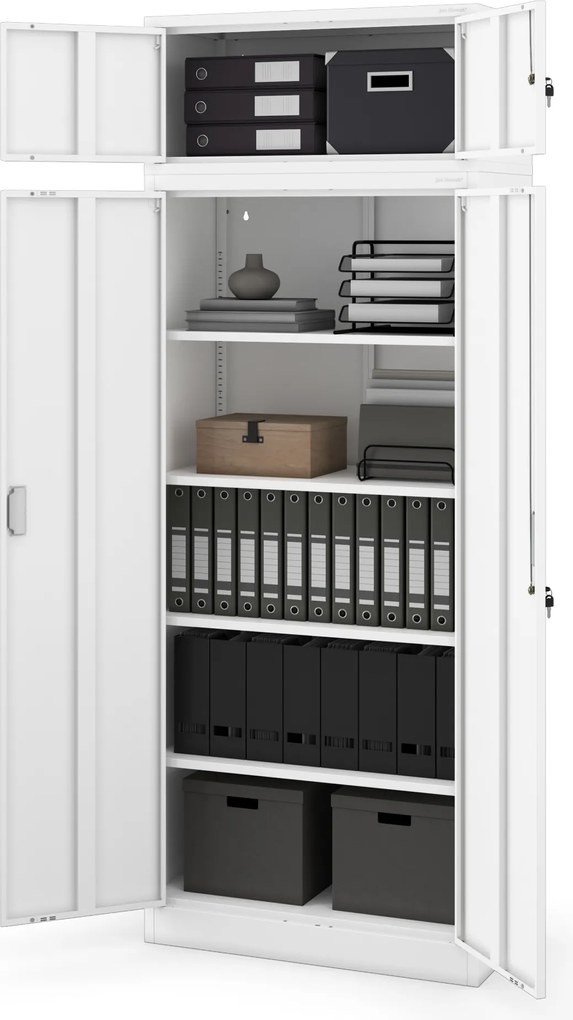 Fém öltözőszekrény JAN Compact 1750 x 800 x 400 mm, fehér