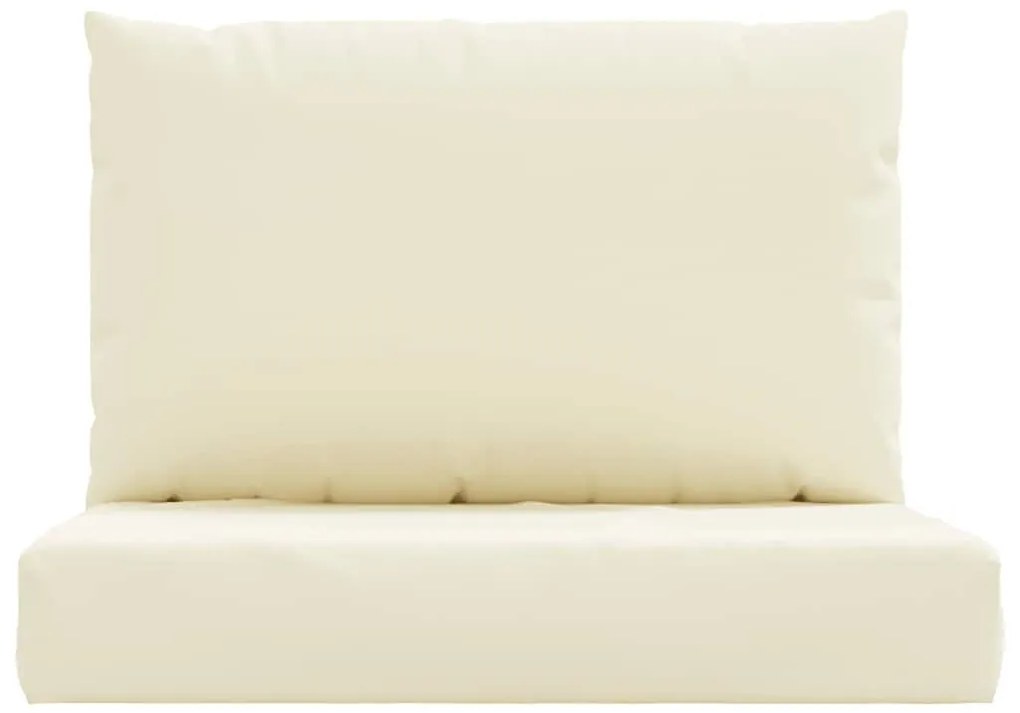 2 db krémfehér szövet raklapkanapé-párna