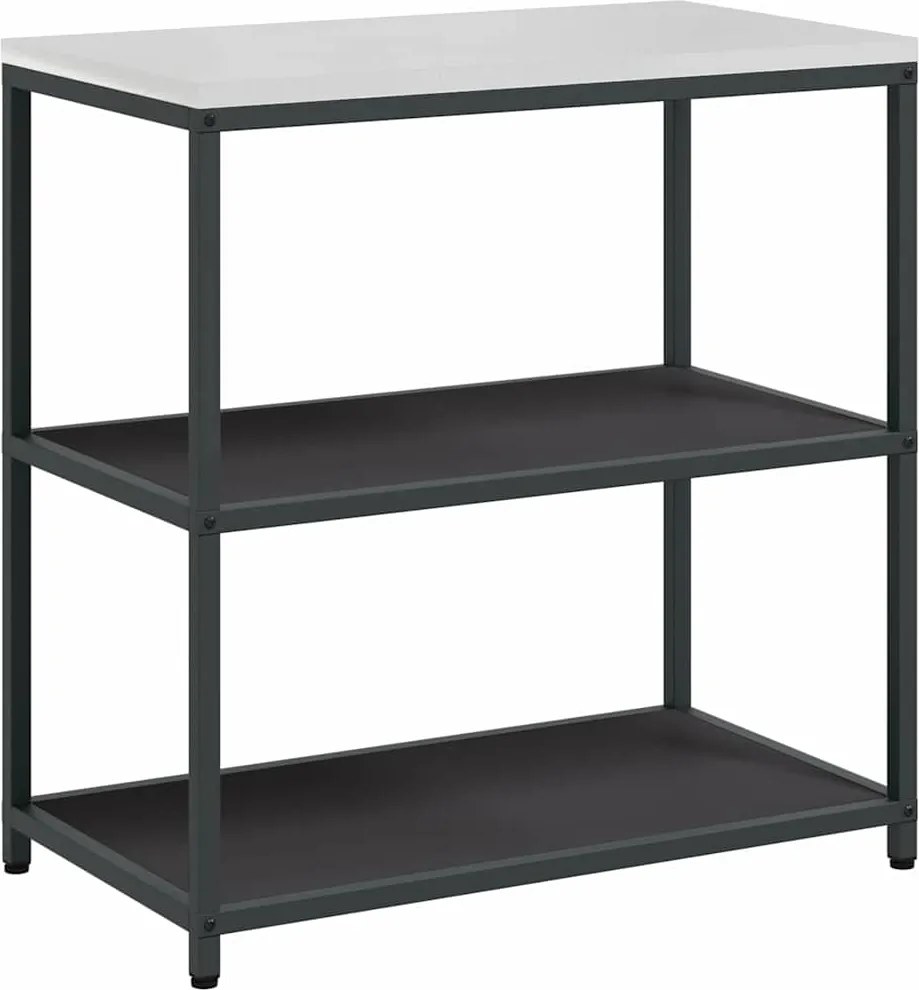 vidaXL Konyhai Tárolás polcokkal tárolóval Fekete 60 x 50 x 92 cm Acél