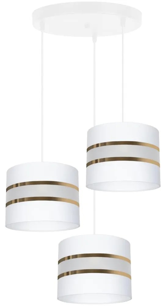 Csillár zsinóron CORAL 3xE27/60W/230V fehér