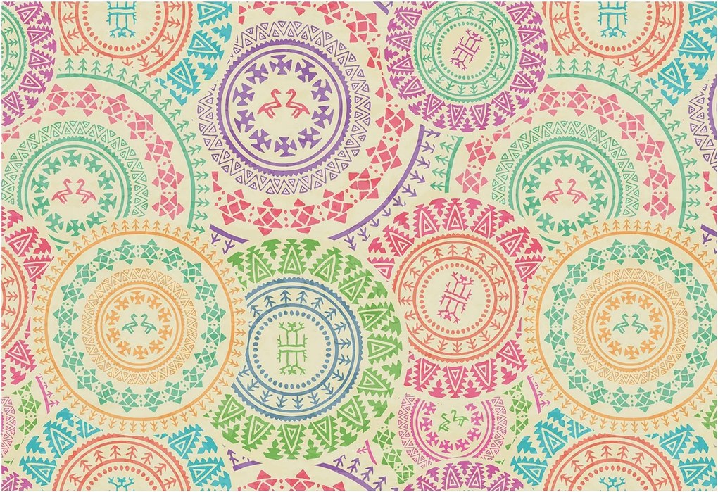 Flizelina Dekoratív Fotótapéta Hálószobába Színes mandalák 152x104 Ragasztó