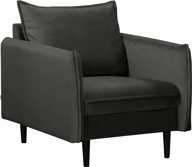 Sötétszürke bársony fotel Juli – Ropez