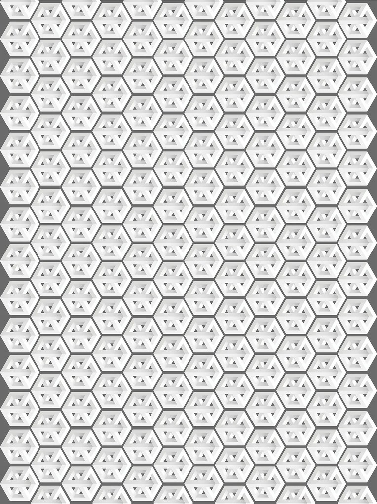 Fotótapéta Szürke hatszögek és fehér geometrikus kockák 184x254 +ragasztó