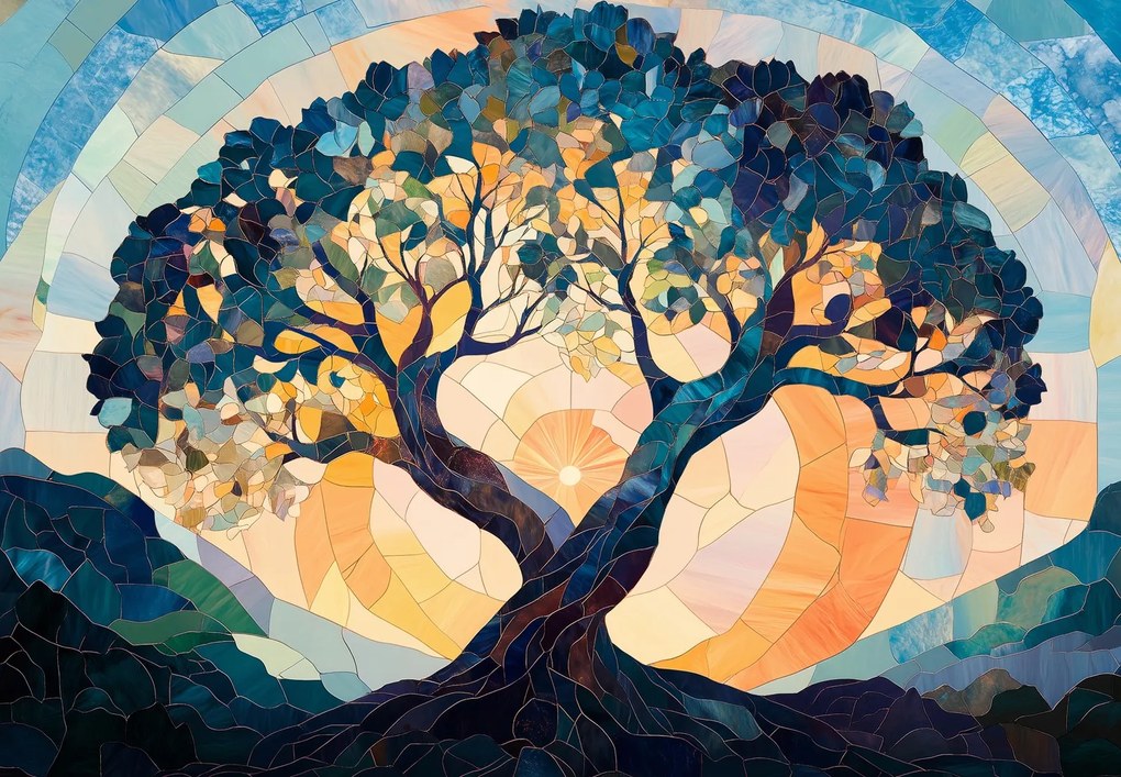 Fotótapéta - Mozaik – nap és fa II. (147x102 cm)