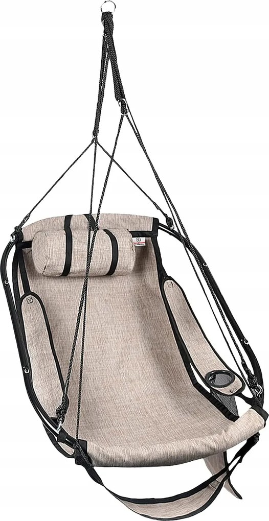 Bathonly függőszék kerti hinta lábtartóval párna 150 kg Bézs