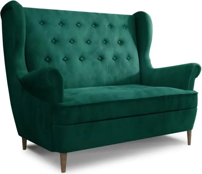 Sötétzöld bársony kanapé 150 cm Aros – ELTAP