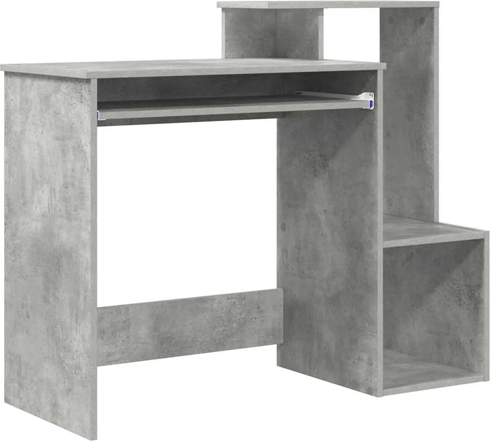 vidaXL Asztal fiókkal Beton Szürke 106 x 41 x 88.5 cm Faanyag