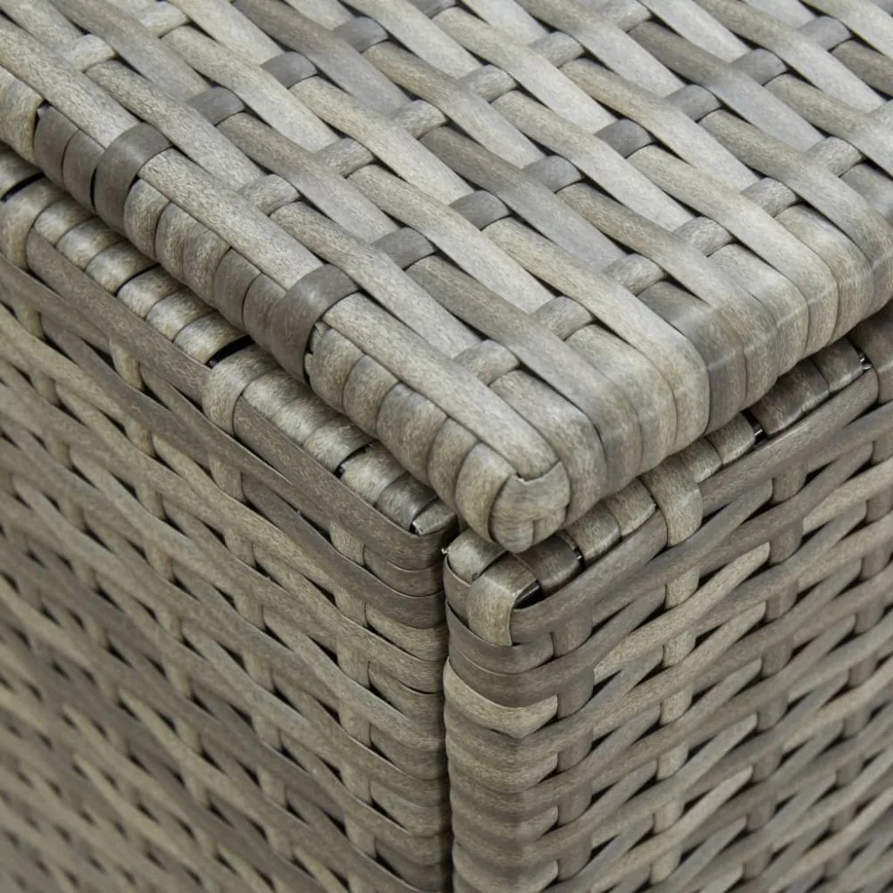 szürke polyrattan kerti tárolóláda 180 x 90 x 70 cm