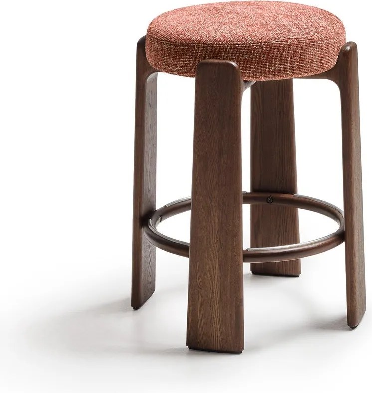 Terrakotta színű-sötét natúr színű kőrisfa bárszék (ülésmagasság 65 cm) Granite – Kave Home