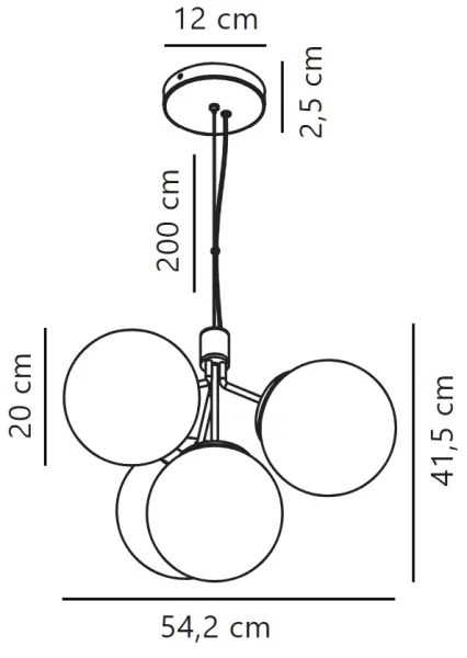 Nordlux - Csillár zsinóron IVONA 4xE27/28W/230V fekete
