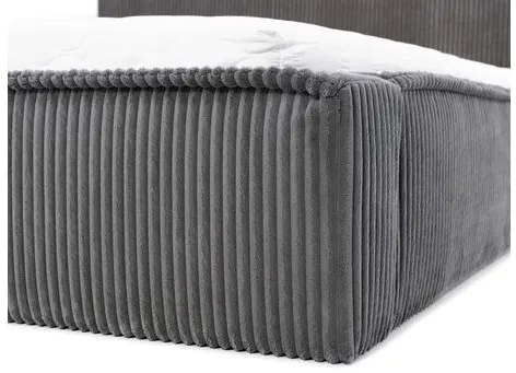Franciaágy 140 cm Gretty S (sötétszürke) (ágyráccsal) (tárolóhellyel). 1104132