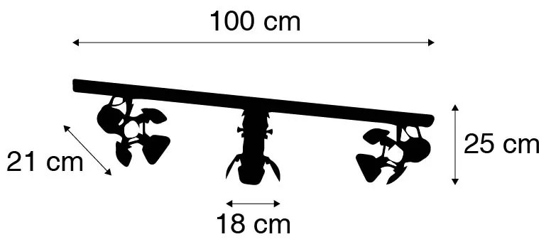 Sínrendszer 3 reflektorral fekete - Movie