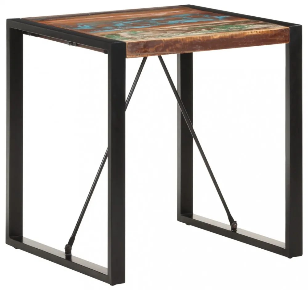 tömör újrahasznosított fa étkezőasztal 70 x 70 x 75 cm