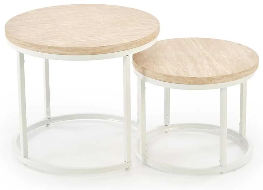 Oreo dohányzóasztal, kő / fehér