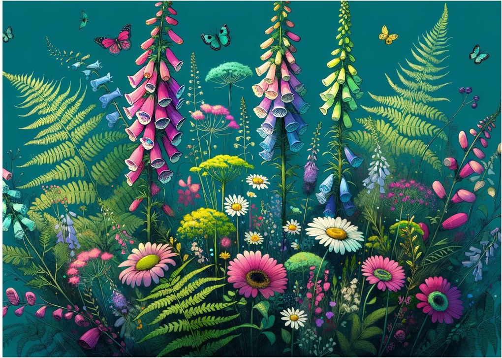 Üveg kép - Mezei virágok (70x50 cm)