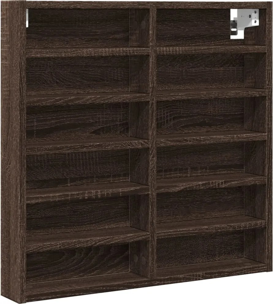 vidaXL barna tölgy színű szerelt fa vitrinszekrény 60 x 8,5 x 58 cm