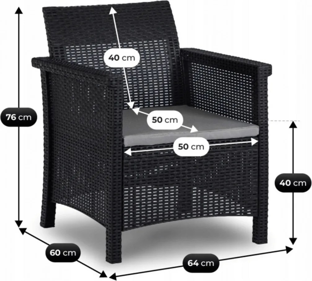 SAVIO kerti bútor szett fekete