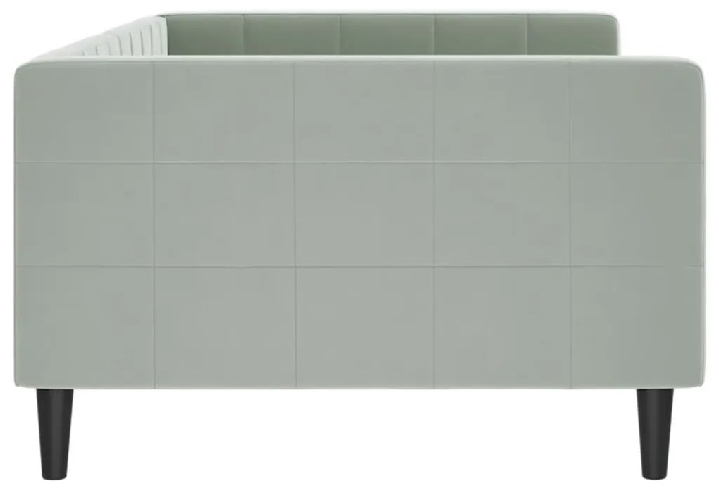 világosszürke bársony kanapéágy 100 x 200 cm