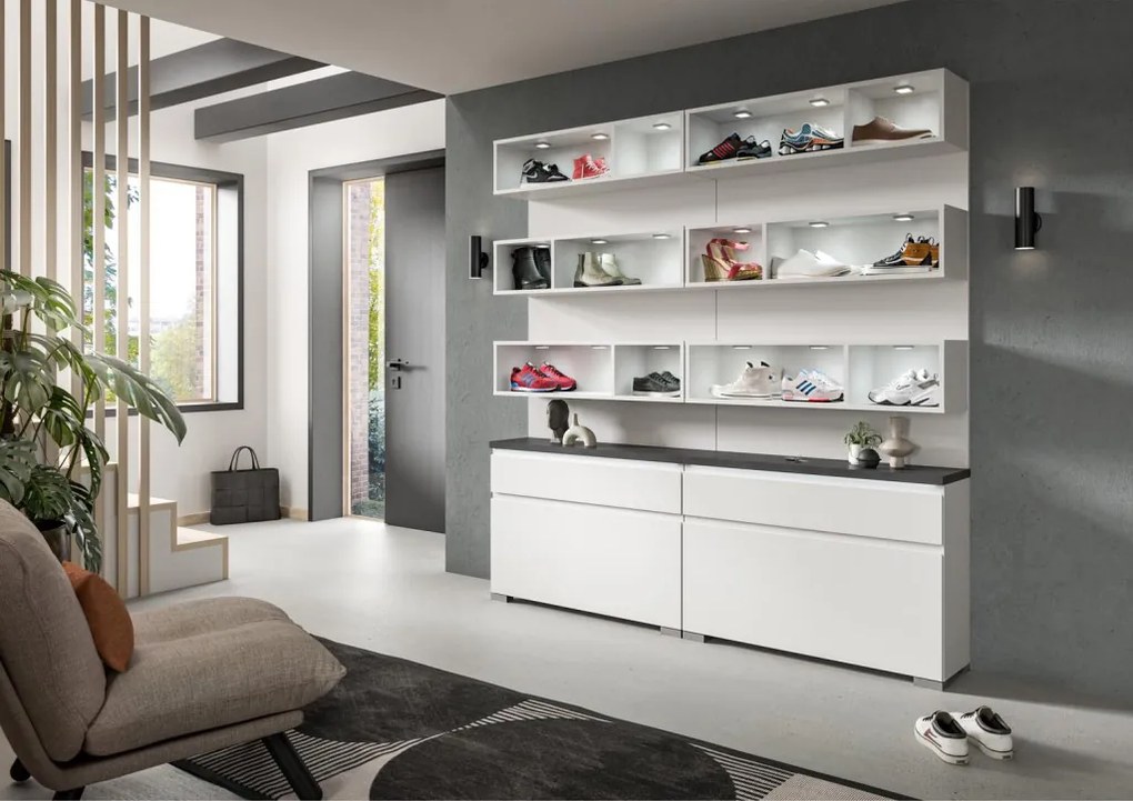 Shoelove bútorszett LED világítással fehér-szürke