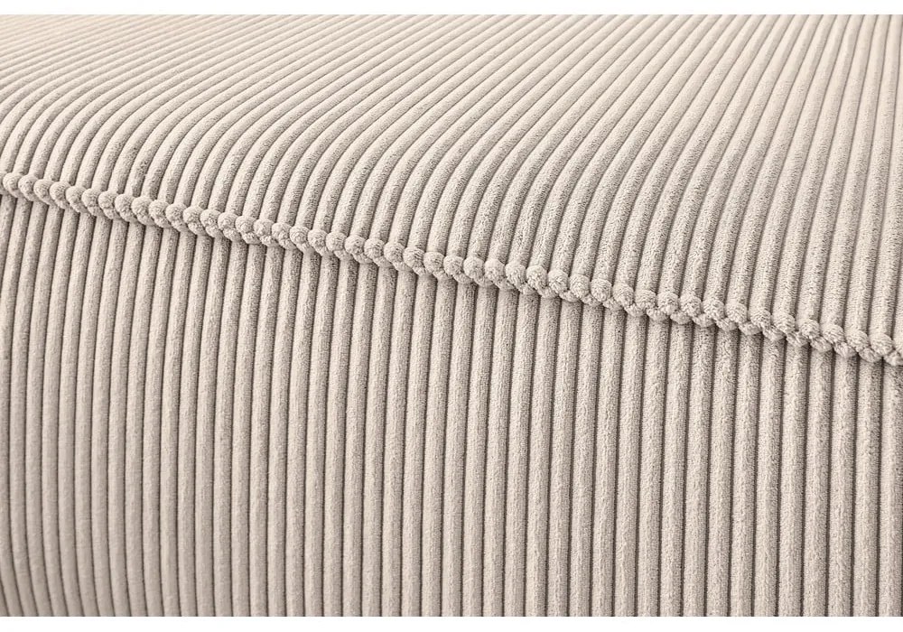 Krémszínű kordbársony sarokkanapé (bal oldali-"U" alakú) Nihad modular – Bobochic Paris