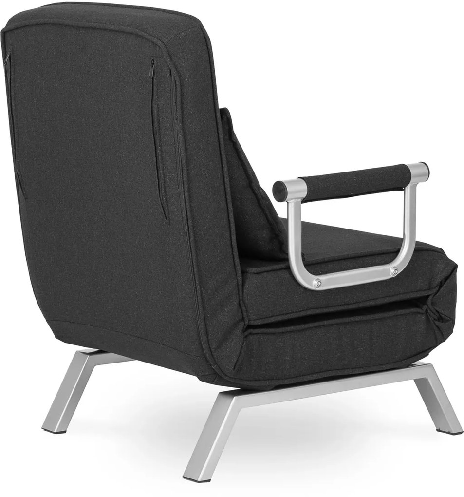 Ágyazható Fotel BART Fekete Szövet Kárpittal.