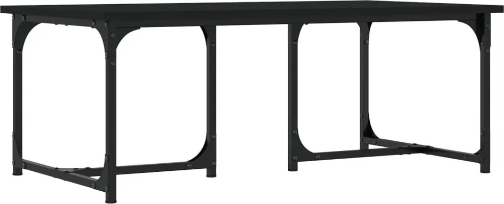 vidaXL fekete szerelt fa dohányzóasztal 90x50x35 cm