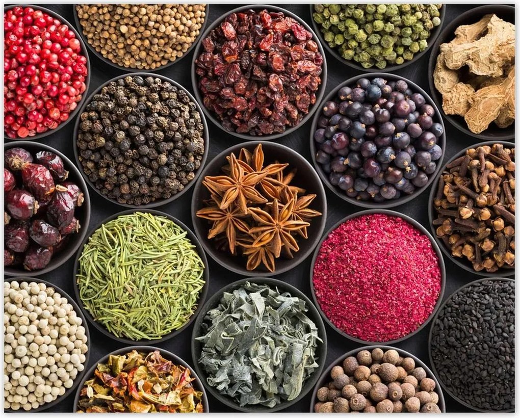 Poszterek 50x40 Fűszertartó tálak gyógynövények