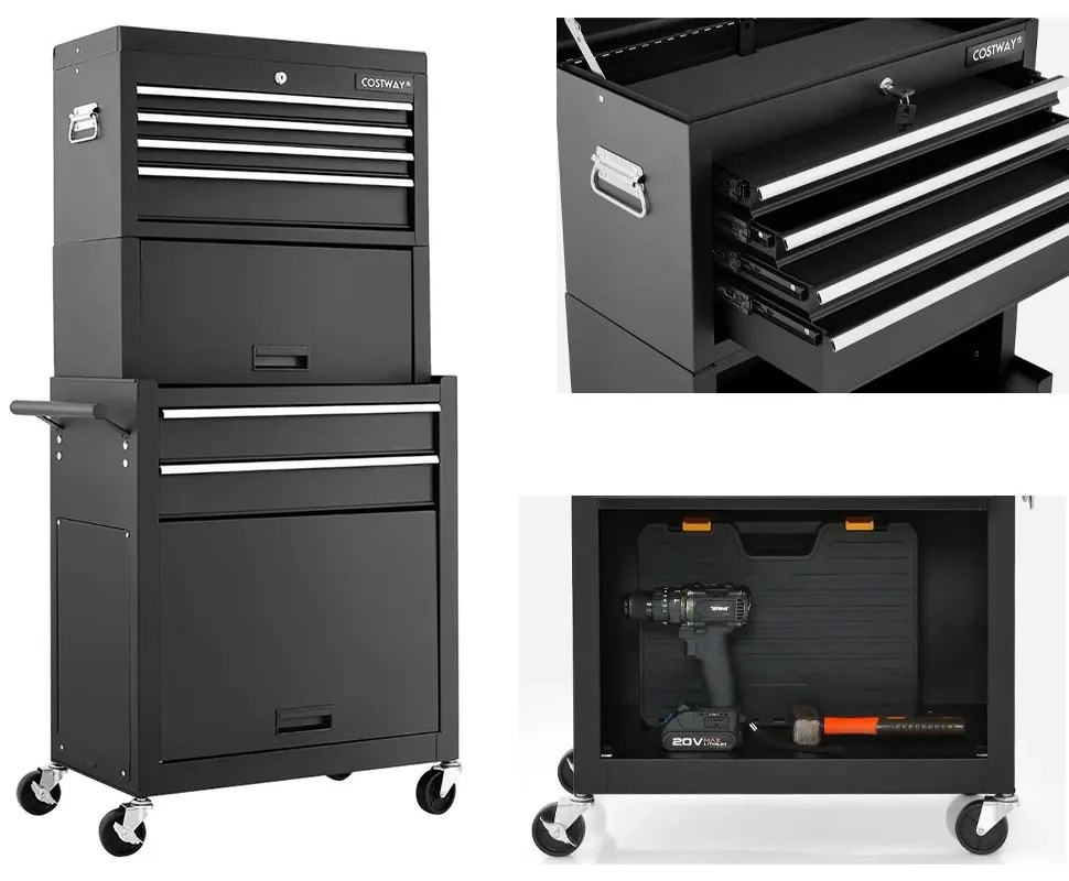 2 az 1-ben gurulós szerszámosláda