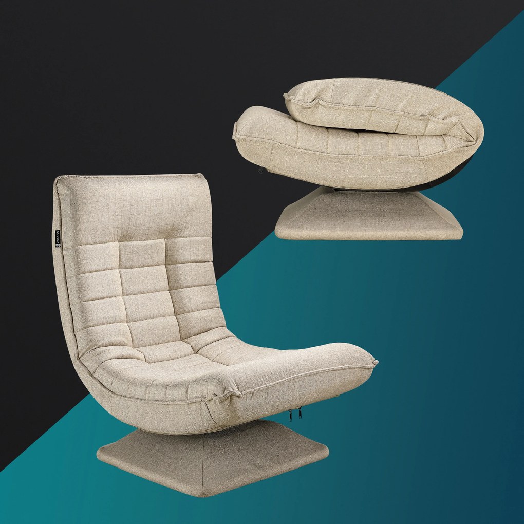 Casaria® Relaxációs fotel - krémszínű