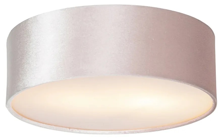 Modern mennyezeti lámpa rózsaszín 30 cm arany belsővel - Drum