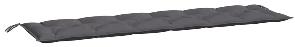 2 db antracit oxford szövet kerti padpárna 200 x 50 x 7 cm