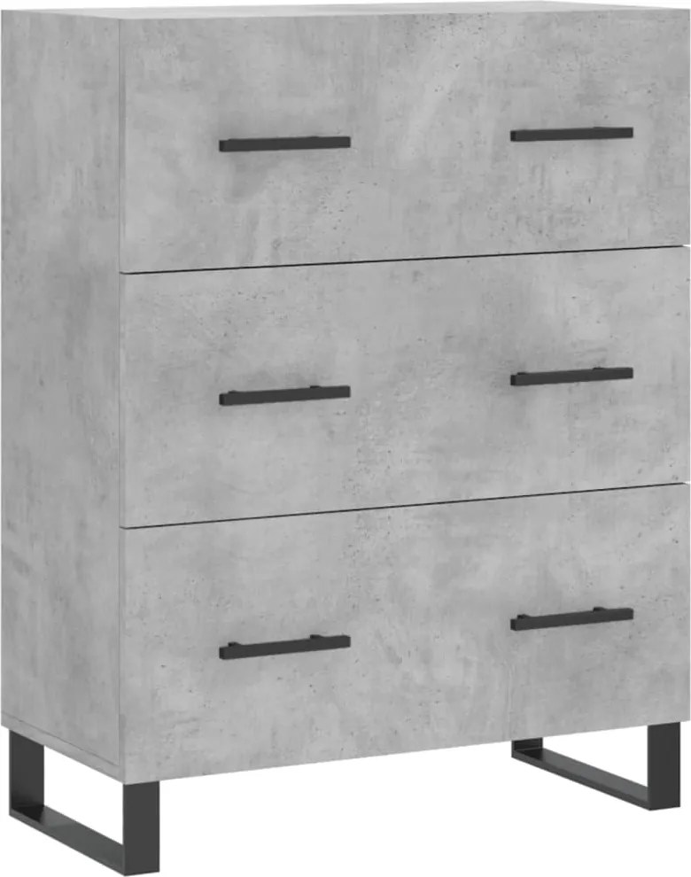 vidaXL betonszürke szerelt fa tálalószekrény 69,5 x 34 x 90 cm