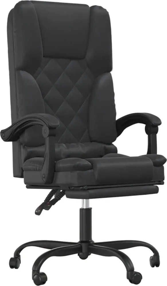 vidaXL fekete műbőr dönthető irodai masszázsszék