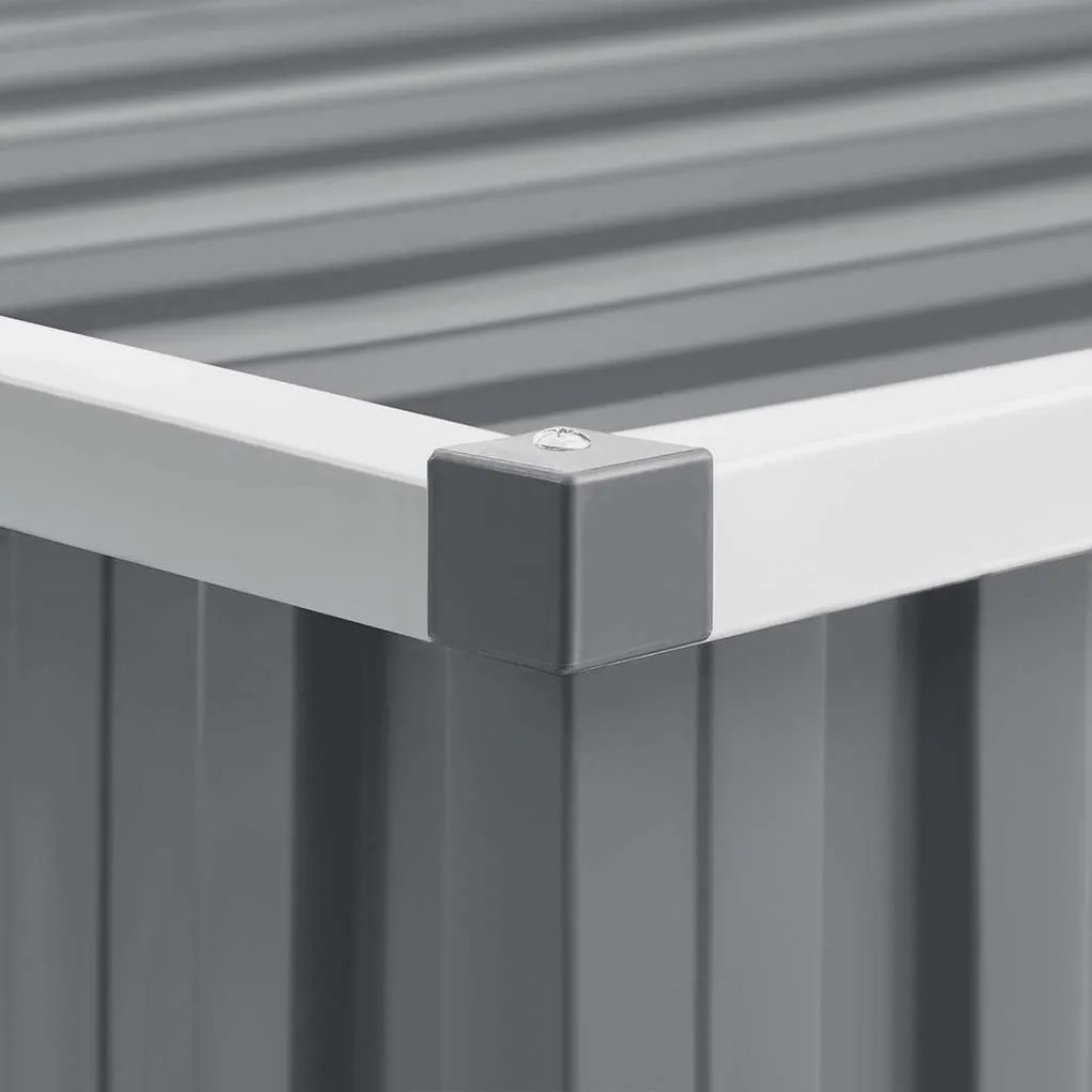 szürke horganyzott acél kerti fészer 195 x 198 x 159 cm