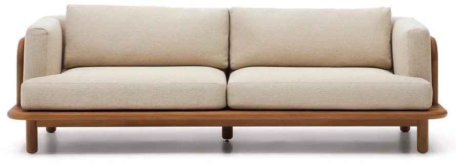 Bézs-natúr színű teakfa kerti kanapé Turqueta – Kave Home