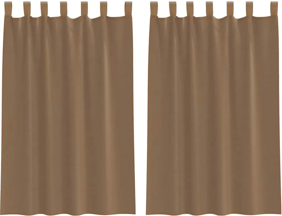 vidaXL 2 db világosbarna fátyolfüggönyök hurokkal 140x175 cm
