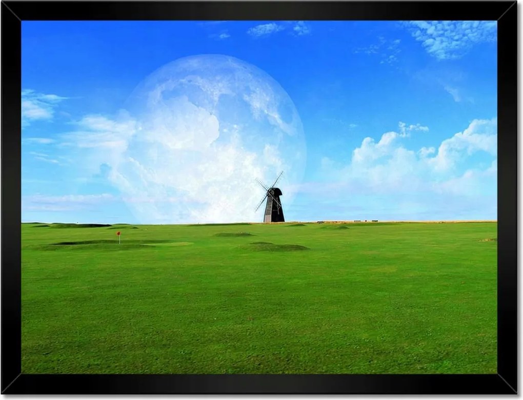 Poszterek keretben 40x30 Golfpálya szélmalommal