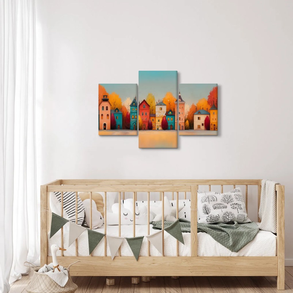 Kép - Őszi falu (90x60 cm)