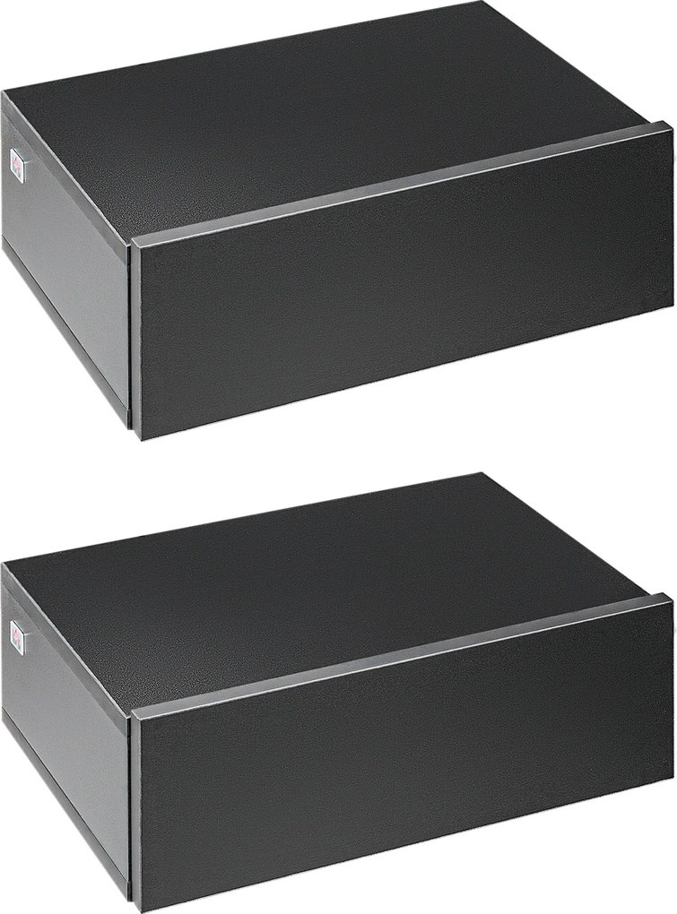 HOMCOM 2 db F floating éjjeliszekrény 1 fiókkal, falra szerelhető, 40x30x15 cm, fekete | Aosom