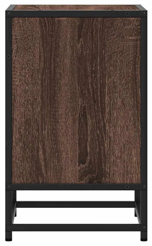 éjjeliszekrények 2 db barna tölgy 40x31x50 cm műfából és fémből
