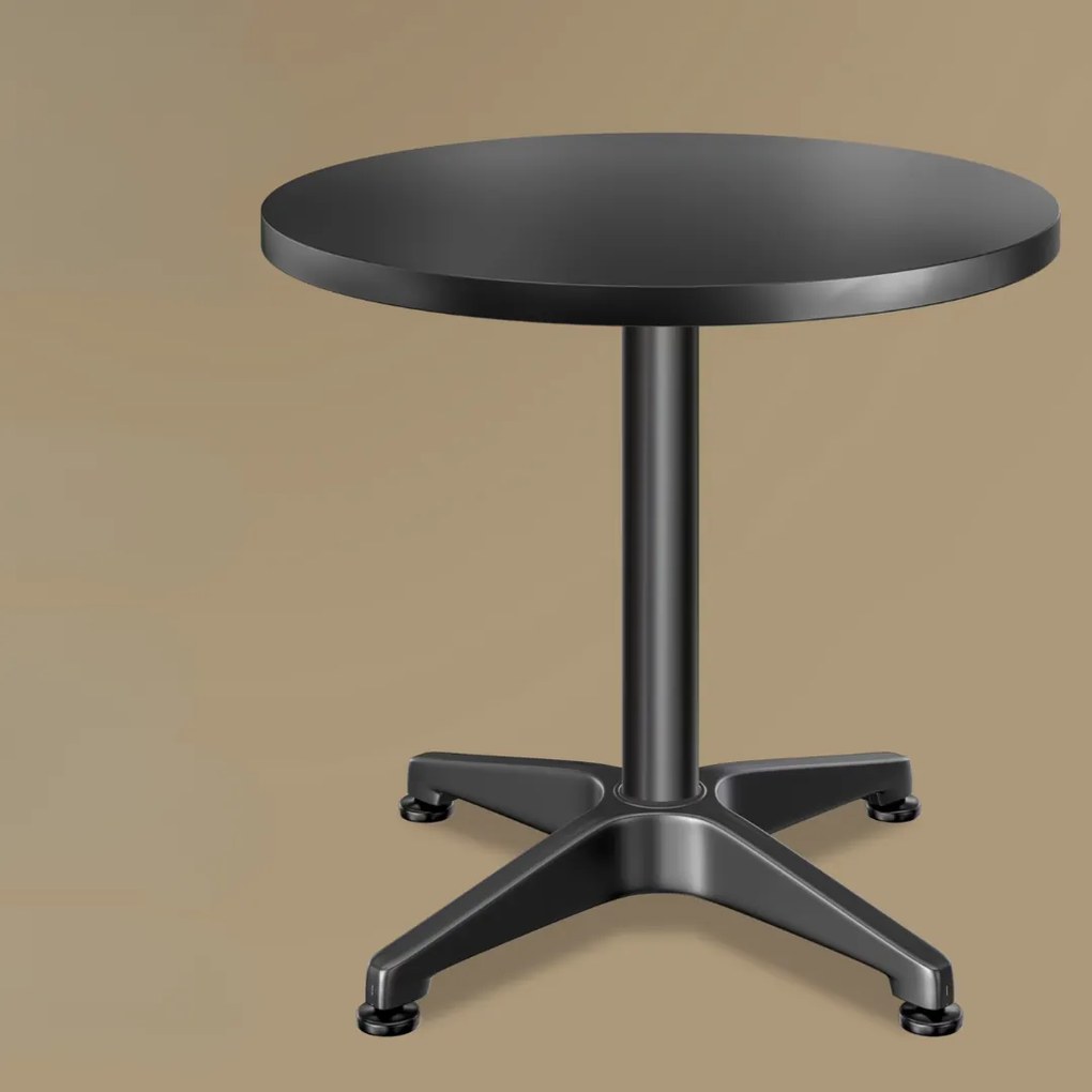 NERO állítható magasságú, alumínium bárasztal, Ø60cm, fekete Casaria