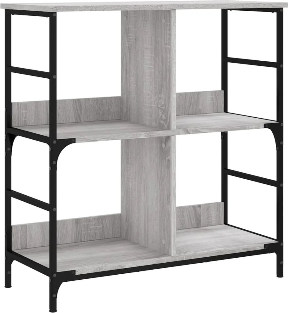 vidaXL szürke sonoma színű szerelt fa könyvespolc 78,5 x 33 x 82 cm