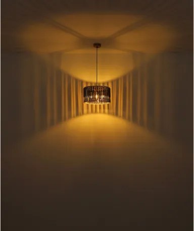 Globo 80040246 Fali spotlámpa, fém fa megjelenésű, füstszínű K5 kristályok, HxSzxM: 330x90x150mm, 2x E14 40W 230V izzók nélkül