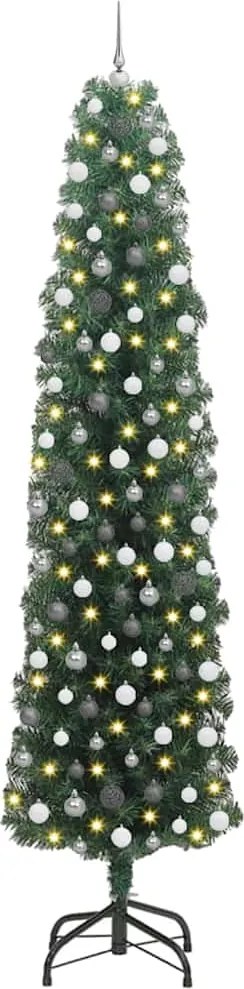 vidaXL Mű karácsonyfa 300 LED-del Zöld 240 cm PVC, acél és műanyag